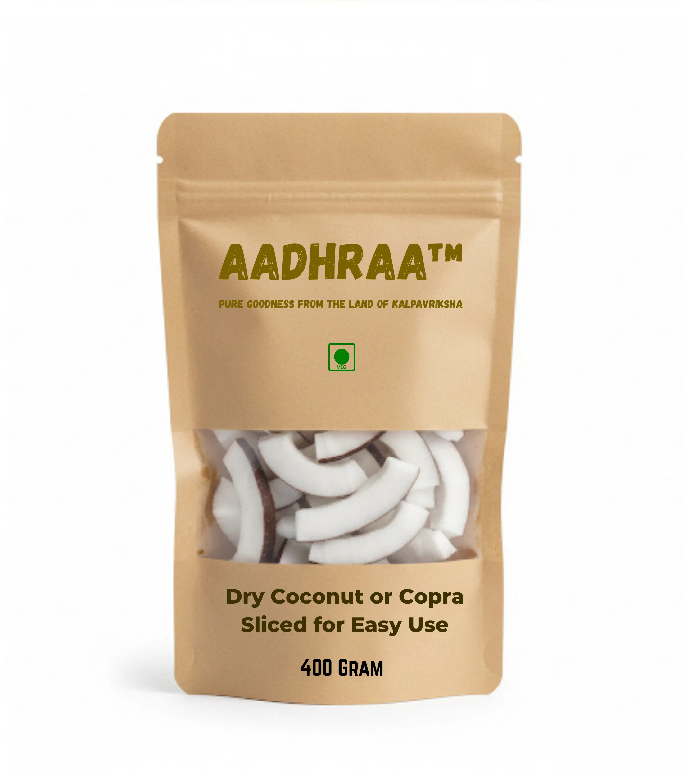 AADHRAA Premium Tiptur Dry Coconut or Copra Sliced for Easy Use | Kopra | Kuridi | Kobbari | Nariyal (300 g)