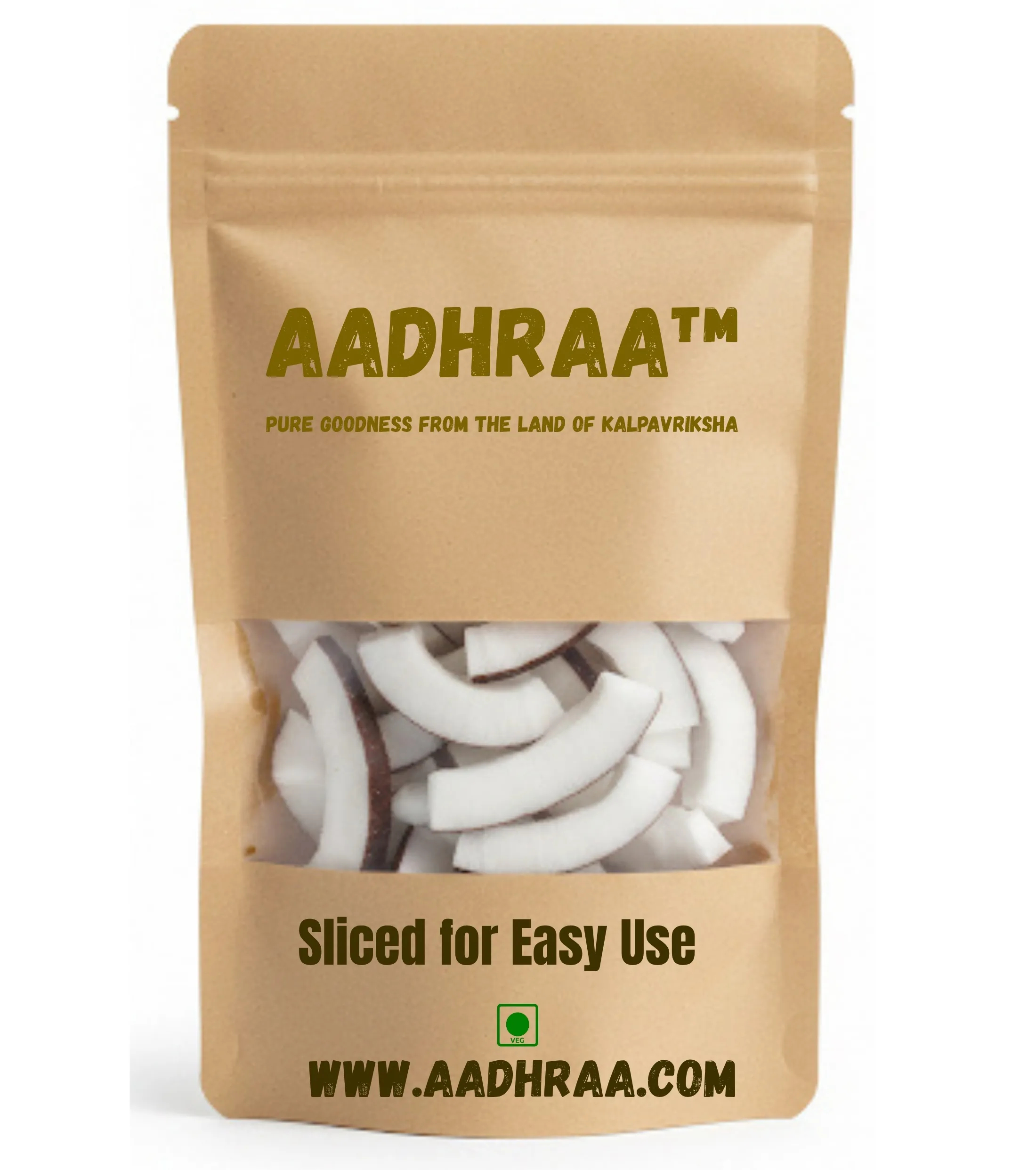 AADHRAA Premium Tiptur Dry Copra or Dry Coconut Slice 400 Gram